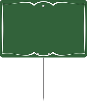 10 stk Tavleskilte m/bort, grøn – 20x15 cm